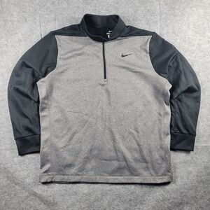 Nike Gray Black Dri-Fit Therma Half-Zip Pullover Men Size XL AA3323-010